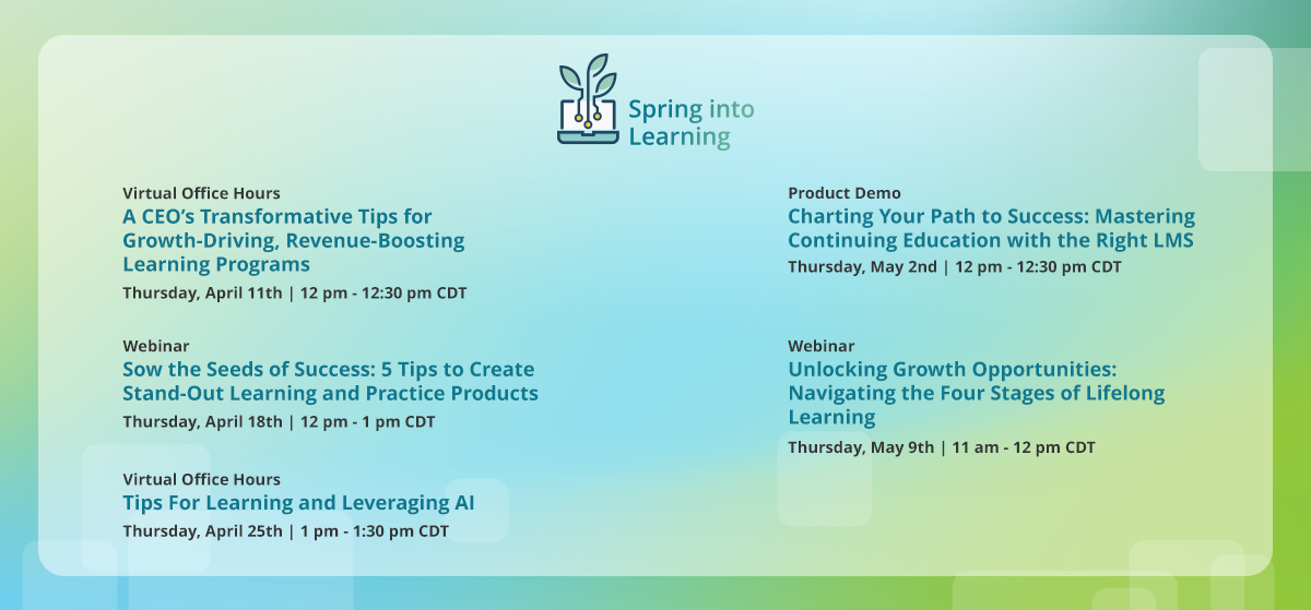 Spring Into Learning Virtual Events